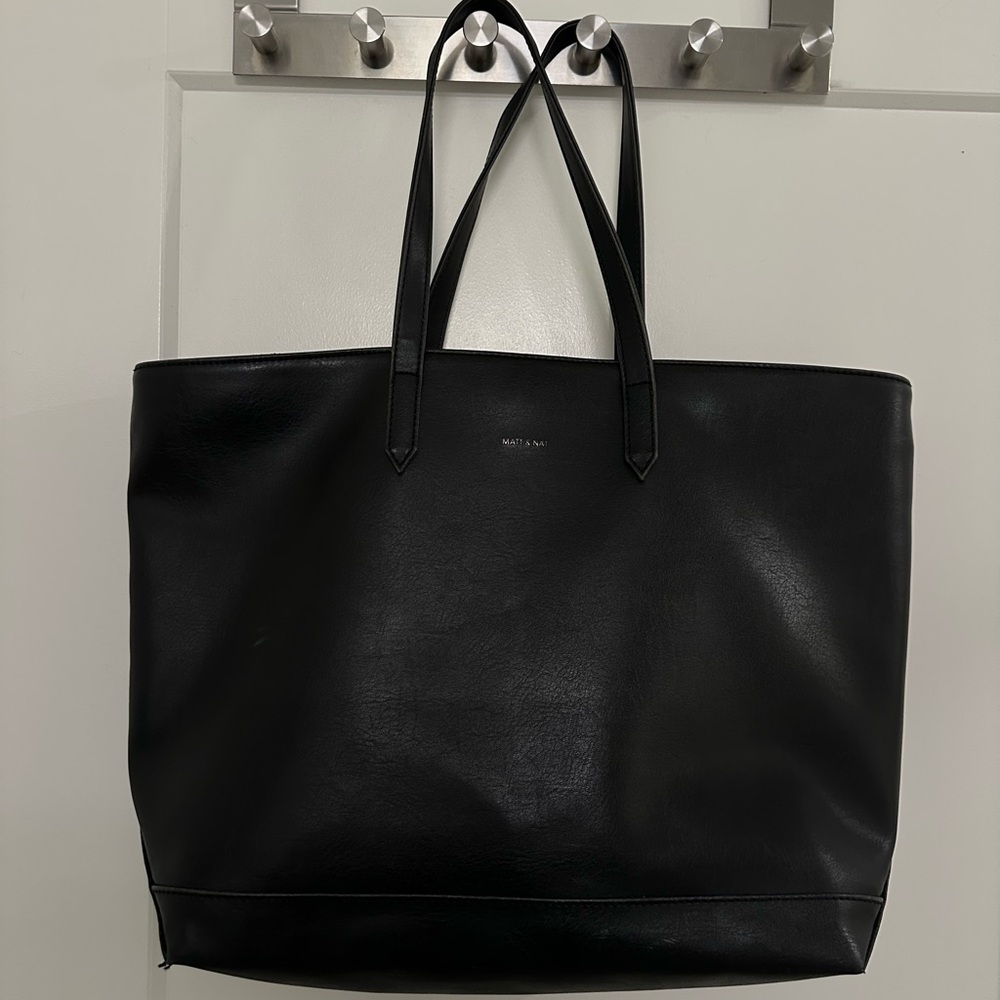 Black Leather Tote Bag